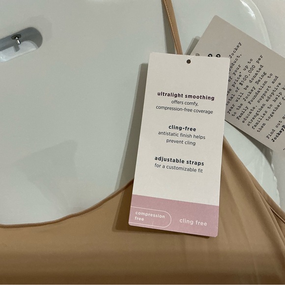 Jockey Tan Full Slip Cling-Free with Spaghetti Straps Size L - Picture 4 of 6